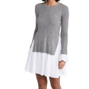 English Factory grey knit overlay combo dress